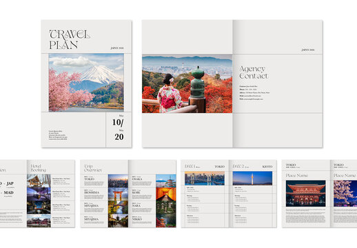 Minimal Style Travel Plan Beige Accents