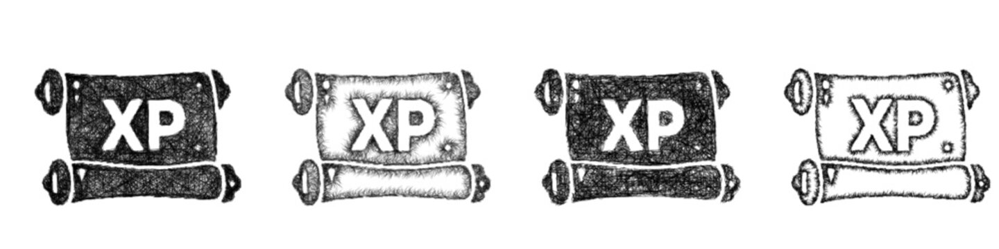 Sketch xp scroll icon design set
