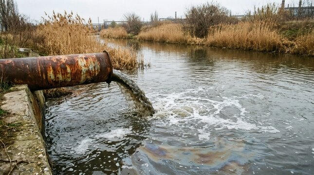 Polluted Rivers Silent Scream Industrial Wasteland Spill.