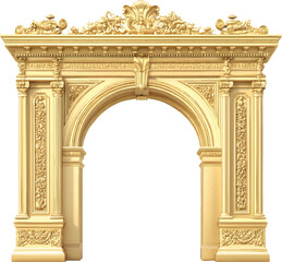Obraz premium a golden european-style arch with classical architectural element.