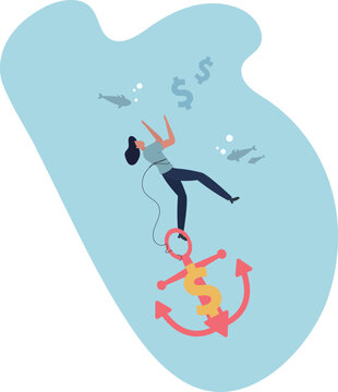 Sunk cost investment problem, cost that already been incurred and effect investing decision, psychology or money loss aversion concept.person's life situation and his activities.