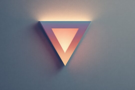 Illuminated inverted triangle wall light with gradient colors