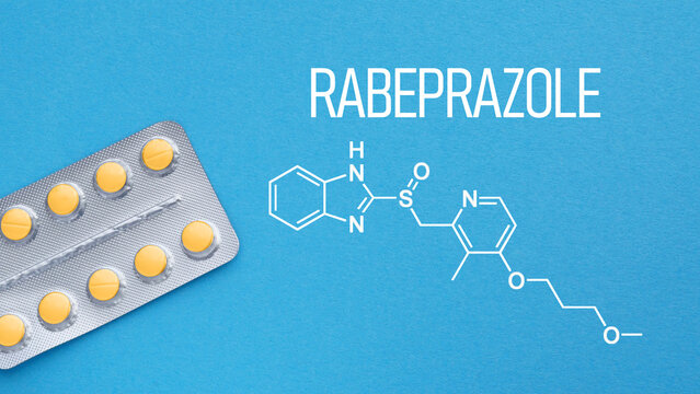Rabeprazole Medication Concept for Acid Reflux Treatment, Proton Pump Inhibitor Therapy, Heartburn Relief, Gastric Acid Suppression and Gastrointestinal Disease Management in Healthcare