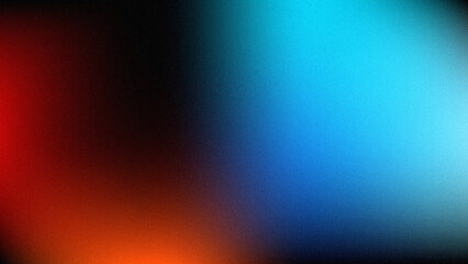 Obraz premium A smooth gradient background transitioning from deep red to bright cyan with a subtle grainy texture throughout the entire composition.
