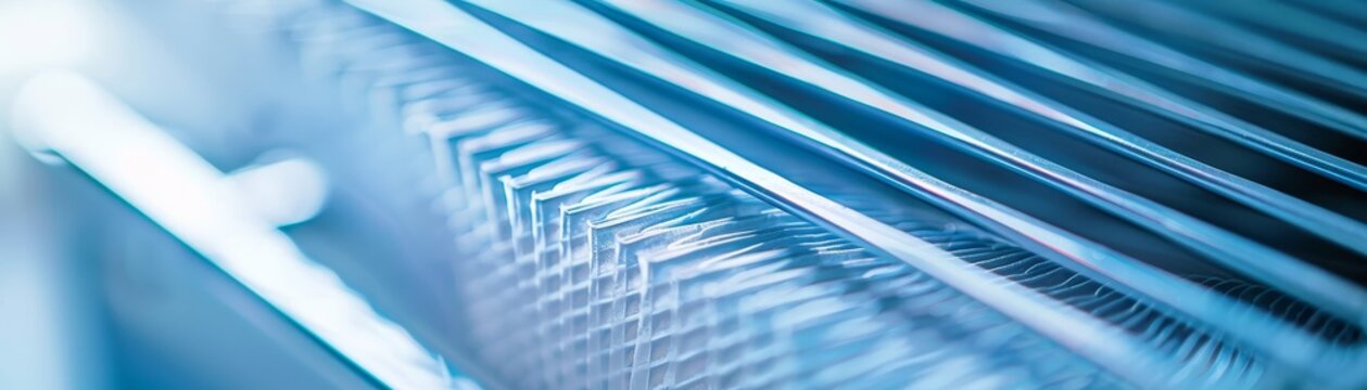 Air filter in HVAC technology, focusing on air quality management and maintenance. Importance of clean air in air conditioning systems, regular maintenance for optimal air flow and energy efficiency.