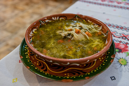 Meal in Moldova - Zeama de gaina (chicken broth)