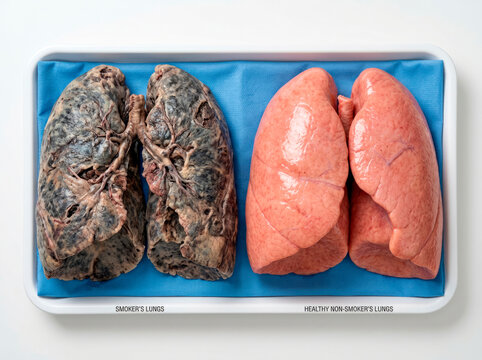 Les poumons de fumeur et non fumeur