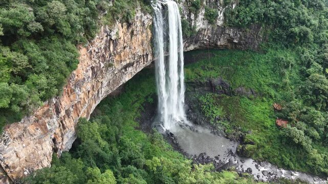 Aerial view of Caracol Cascade - Canela, Rio Grande do Sul, Brazil