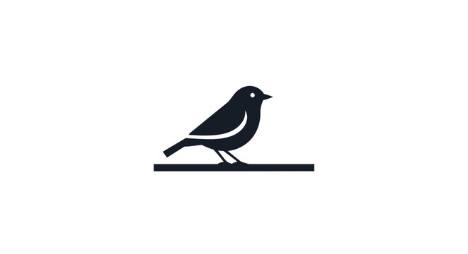 Simple silhouette of a bird sitting.