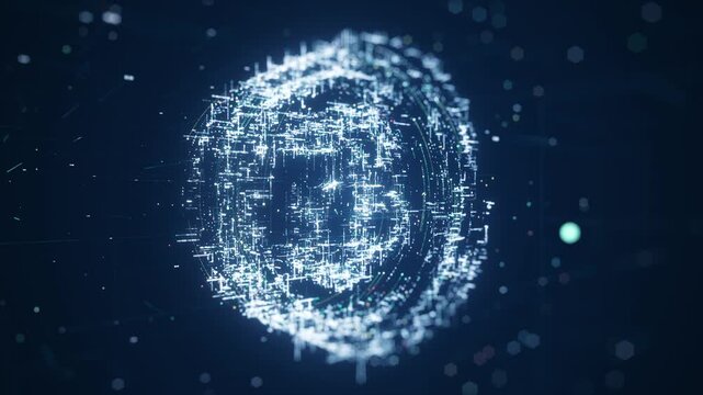 Global Abstract Bitcoin Crypto Currency Blockchain Technology.