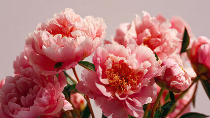 Fototapeta premium pink and white tulips