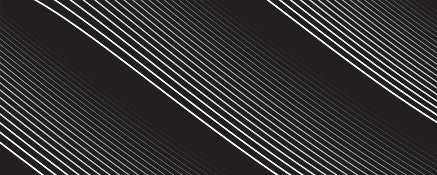Black straight parallel lines of different thickness in row pattern. Halftone background from stripes for design. Vector Illustration isolated on transparent. vector