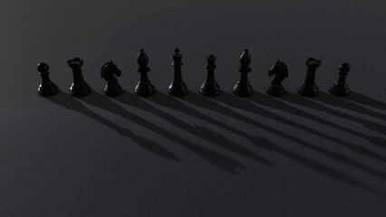 Black chess pawns moving in a dynamic shadows © jitendra jadhav