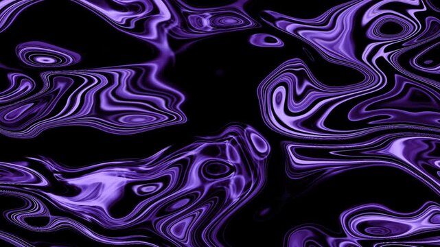 Deep Violet Abstract Liquid Waves with High Contrast Dark Patterns