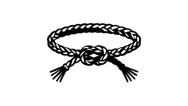 Minimalist Braided Rope Knot Vector Illustration Representing Eternal Love, Strong Bond, and Unity. Scalable Black and White Icon for Relationship, Marriage, and Connection Concepts.