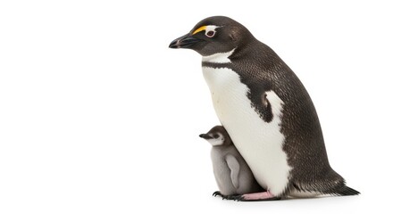 Obraz premium Detailed Studio Shot of Two Penguins Representing Family