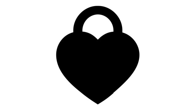 Modern heart-shaped padlock vector icon illustration with a keyhole, featuring vibrant orange and teal gradients in a geometric style, perfect for love, romance, security, and dating concepts.
