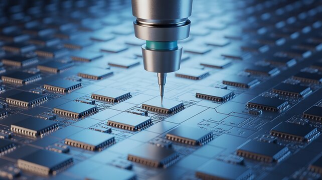 Microchip manufacturing, semiconductor production, circuit board assembly, tech industry