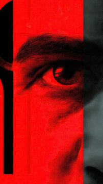 Abstract human eye in red tones.