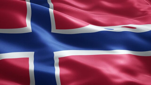 Norway Flag Seamless Loop Animation, Football Background, Waving Nordic Cross