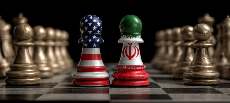 America and Iran cheese battle. Generative AI technology.	
