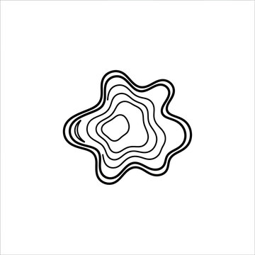 Concentric Organic Layered Contour Abstract Shape Illustration.
