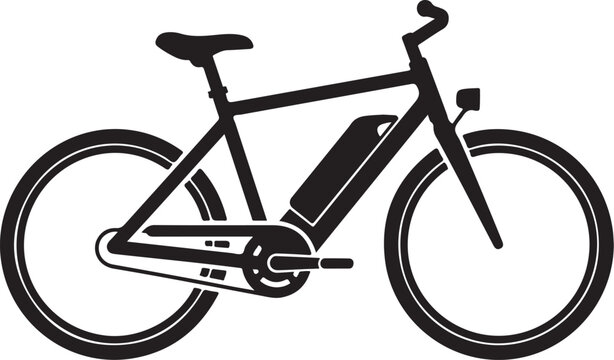 Electric bicycle, e-bike, bike, cycle, black, vector icon