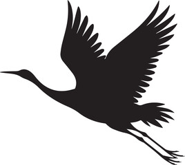 Obraz premium A majestic black silhouette of a bird in flight against a white background