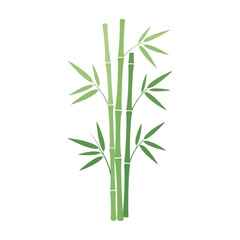 Fototapeta premium Vibrant green bamboo plant illustration symbolizing nature's tranquility and growth, featuring elegant stalks and fresh leaves perfect for design projects and zen concepts