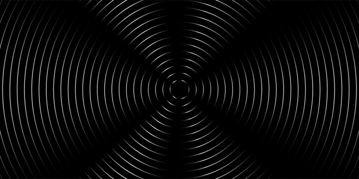 Create a bold look with a centric circle background featuring vector graphics of sound waves.