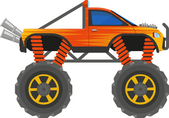 Orange monster truck ready for extreme off road racing © WinWin