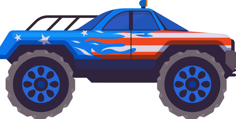 Off road monster truck showing patriotic American design © WinWin