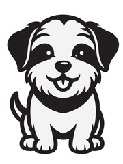 Fototapeta premium Cheerful Doggy Character, Puppy Outline for Laser Cutting SVG