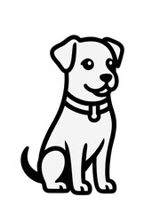Obraz premium Simple Cute Dog Character Line Drawing