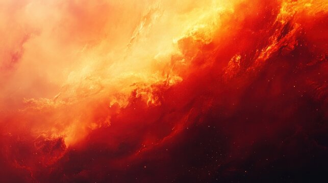 Dramatic space nebula with fiery glow abstract galaxy background cosmic cloud art