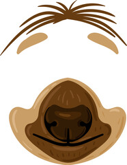 Cute sloth animal face character mask illustration © WinWin