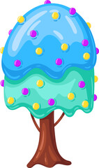Fototapeta premium Fantasy candy tree with colorful sweet decoration