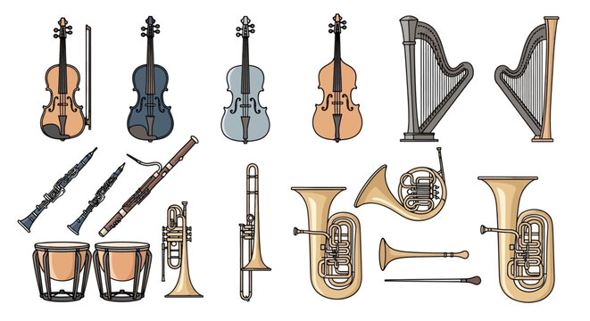 Musical Instruments Orchestra Band Variety.