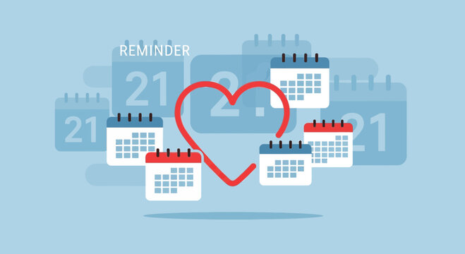 Heart Reminder Calendar - Love Date Mark Reminder