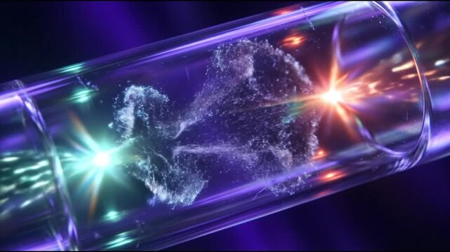 Exploring light dynamics in liquid laboratory setting video content captured by ai generative ai artificial intelligence