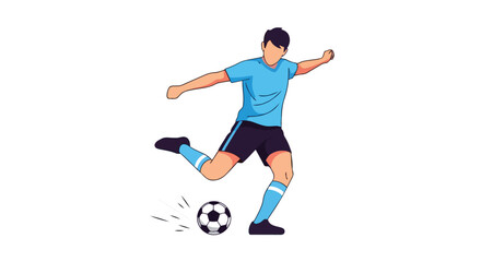 Obraz premium Professional Soccer Player Kicking Ball in Dynamic Action Pose