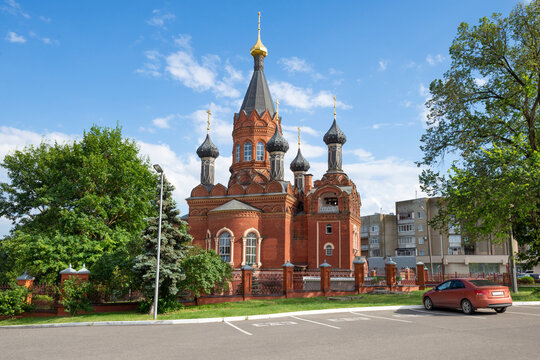 View of the Church of the Transfiguration of the Savior (1904) on a sunny July day. Bryansk, Russia
