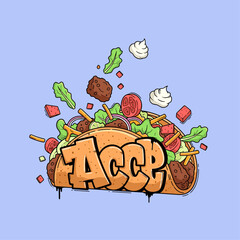 Tasty food with fresh vegetables.