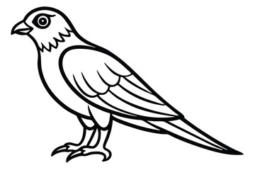 Obraz premium merlin bird silhouette line art vector illustration with a white background