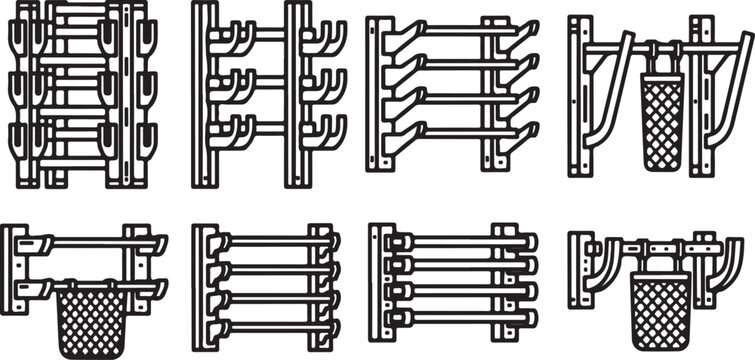 Mechanical components showing different types of pin and shaft connections Vector