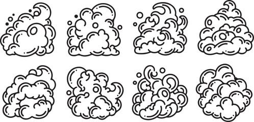 Whimsical line drawings of various animals in a playful style Vector © Runa