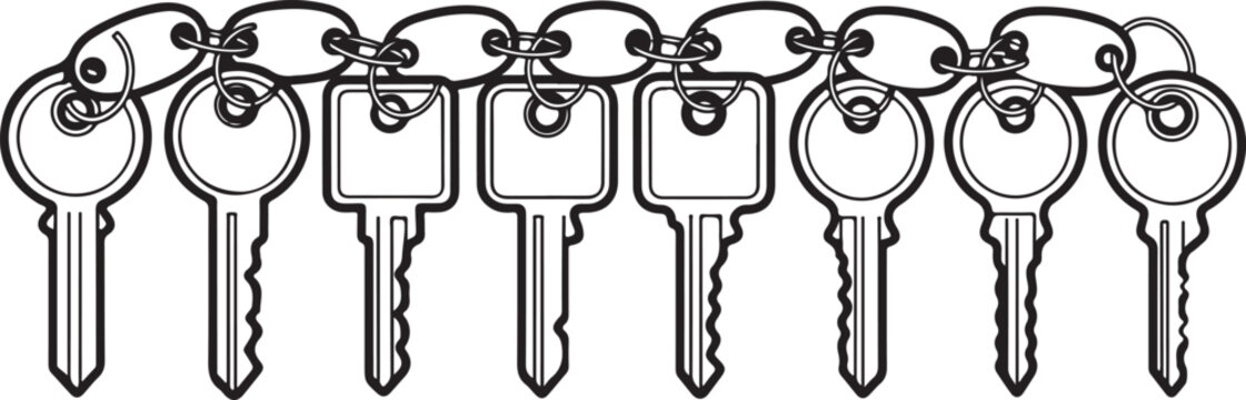 A collection of eight decorative door knobs aligned horizontally Vector