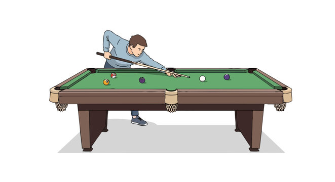Man playing billiards on a professional pool table