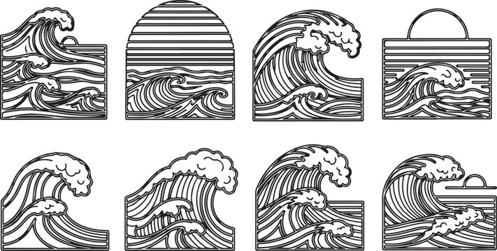 Intricate line drawings of lions showcasing detailed fur textures Vector