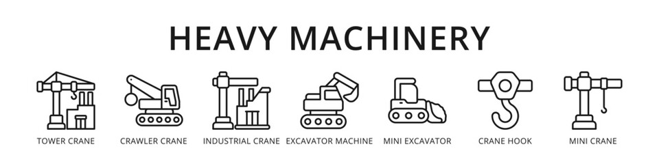 Heavy Machinery Complete Construction Equipment Showcase from Tower Crane and Excavator to Crane Hook and Mini Crane © kang somad